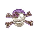 thumbnail image 3 of Tattoo gothic Skull Skeleton Crossbones Belt Buckle Purple Rhinestones New Men Women Blinged Hip Fashion Halloween Costume Party, 3 of 6