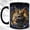 Black, variant on Celestial Rabbit Coffee Mug, Fantasy Animal Mug, Ceramic 11 oz
