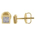 thumbnail image 3 of 10K Yellow Gold Genuine Diamond Pave Studs Mini 4.90mm Square Earrings 0.05 Ct., 3 of 5
