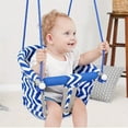 thumbnail image 1 of Toddler swing–comfortable baby swing, outdoor and indoor, children's swing seat, seat belt, detachable armrest, suitable for babies from 6 months to 6 years old, easy to install (blue), 1 of 10