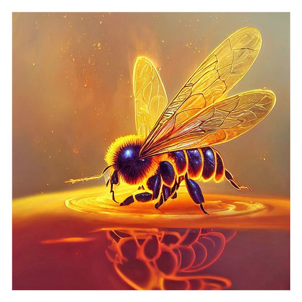Cuadros Decorativos 5D bricolaje ronda completa taladro diamante pintura abeja Kit arte decoración del hogar (A6628) Wdftyju de costura negro 4 estilos