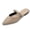 Beige, variant on Elegant Pointed Toe Single Buckle Mule Slides for Women Soft Suede Slip On Flat Sandals Closed Toe Casual Slippers for Everyday and Office Wear