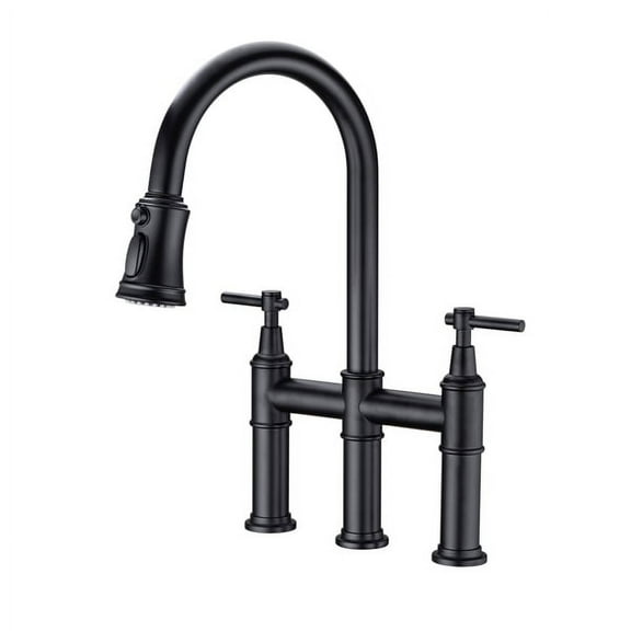 PEACNNG Pull Down Double Handle Kitchen Faucet Pull Down Double Handle Kitchen Faucet