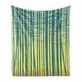 thumbnail image 1 of Abstract Soft Flannel Fleece Throw Blanket, Forest Tree Branches Gradient Sunset Print, Cozy Plush for Indoor and Outdoor Use, 60" x 80", Petrol Blue Pale Orange, by Ambesonne, 1 of 5