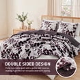thumbnail image 3 of Regency Heights King Botanical Quilt Set, 3-Piece Reversible Floral Summer Quilt Coverlet Bedding Set, Plum Quilted Bedspread with Shams for All Season, 3 of 11