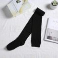 thumbnail image 4 of Monta High Calcetines Autumn Invierno Elasticidad Deslatamiento Apariencia de calcetín única Botas de calcetín Altas medias de muslo 1 par 80 cm Negro Inevent AP009046-01, 4 of 6