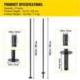 BENTISM String Light Poles, 2 Pack 10.6 ft, Outdoor Powder Coated Steel