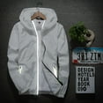 thumbnail image 2 of Men LYXSSBYX Winter Jackets for Men Men's Casual Pure Color Plus Size Hoodie Reflective Zipper Outdoor Sport Coat, 2 of 9
