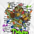 thumbnail image 2 of Tales of the Teenage Mutant Ninja Turtles Poster Brick Wall Women's T Shirt, White, 2X-Large, 2 of 5