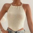 thumbnail image 2 of Timegard Womens Tank Tops Eyelet Halter Neck Sleeveless Keyhole Back Top Solid Color Fashion Blouses, 2 of 5