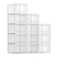 thumbnail image 1 of Cajas de zapatos, paquete de 12 organizadores de almacenamiento de zapatos, cajas apilables de plástico transparente para armario, tenis, 9.9 x 13.7 x 7.4 pulgadas, se ajustan hasta talla 13, 1 of 5