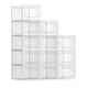 thumbnail image 1 of Cajas de zapatos, paquete de 12 organizadores de almacenamiento de zapatos, cajas apilables de plástico transparente para armario, tenis, 9.9 x 13.7 x 7.4 pulgadas, se ajustan hasta talla 13, 1 of 5