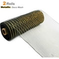thumbnail image 2 of 2 Rolls  Deco Mesh Ribbon 10 in x 30 ft, Fabric Mesh with Foil for Mesh Wreath Supplies,Poly Mesh Rolls for DIY Wreath Supplies Christmas Tree Halloween Decoration Gift Wrapping, Floral, 2 of 6