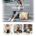thumbnail image 5 of Tote Bag for Women - Pioneer Flower Shoulder Bag - Large Utility Work Duffle Bag with Zipper Handbag for Travel, Work, Sprots, 5 of 5