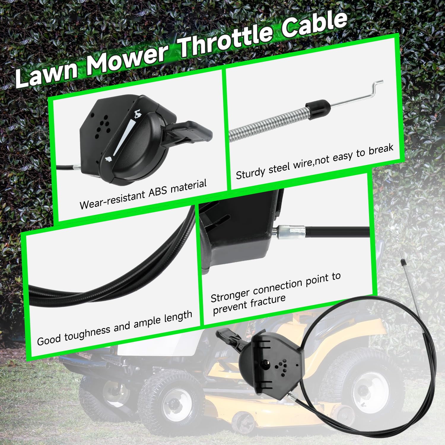 946-05098C Throttle Choke Cable Compatible with Cub Cad-et XT1 LT50 LT46 GT50 GT54 XT2 LX46 LX50 Craftsman MTD Riding Lawn Mower, 746-05098C Control Cable Lawnmower Parts 946-05098A