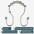 thumbnail image 3 of Shower Curtain Hooks, OEH Shower Curtain Rings, Metal Shower Curtain Rings Rust Proof, Smooth Gliding Metal Shower Curtain Hooks Rust Proof, Double Shower Hooks for Shower Curtain, 12 Pcs, Nickel, 3 of 7