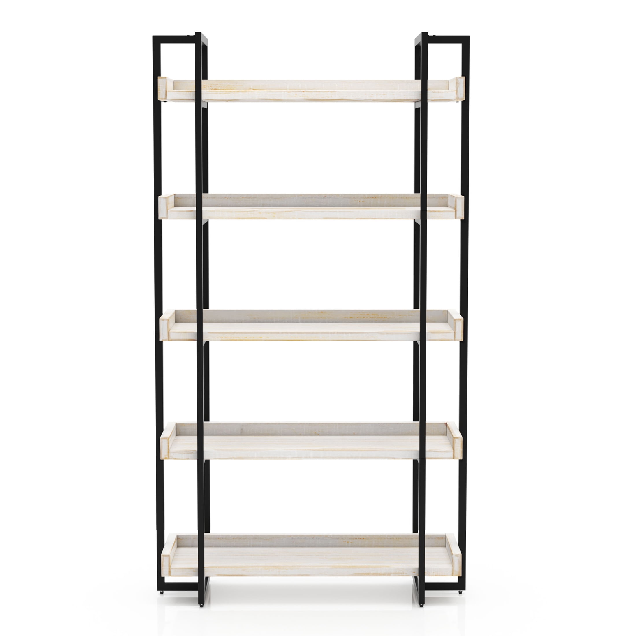 Furniture of America Sohl 5-Shelf Bookcase, Antique White