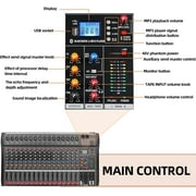 Depusheng DX16 16 Channel Audio Mixer Soundboard Mixing Console Sound Controller with USB & Bluetooth 48V Power for Professional and Beginners