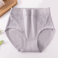 thumbnail image 2 of Seductiva Women's Cotton Underwear Women Solid Color Cotton V Neck High Waist Lace Abdominal Briefs Ladies Panties 1PC, 2 of 5