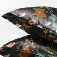thumbnail image 5 of Sweet Jojo Designs Boho Floral Wildflower Black Orange Blue Green Decorative Satin Pillowcases, 5 of 7