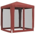 thumbnail image 3 of vidaXL Party Tent with 4 Mesh Sidewalls Red 2x2 m HDPE, 3 of 4