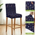 thumbnail image 4 of Navy Blue Botanical Wildflowers Bar Stool Covers - Stretch Dining Chair Covers Set of 4, Rustic Floral Bar Chair Cover Removable Counter Stool Pub Chairs Slipcovers Protectors for Kitchen/Cafe, 4 of 9