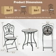 thumbnail image 5 of Costway 3pcs Patio Bistro Set Mosaic Pattern Heavy-Duty Metal Dining Folding Outdoor, 5 of 10