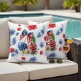 thumbnail image 5 of Independence Day Cherry Pillow Covers 2 Pack Patriotic Red Blue Star Flower Bow Leaf Pillowcase Waterproof Outdoor Throw Pillow Cover for Patio Garden Square Cushion 18”x18”, 5 of 9