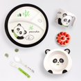 thumbnail image 3 of Juego de vajilla de bambú para niños pequeños Qshare con plato, cuenco, taza y cubiertos, 3 of 7