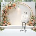 thumbnail image 3 of OUSHENG 2 Pack Easel Stand for Sign, Large Wedding Welcome Mirror Holder, Adjustable Free Standing Painting Rack with Chain Support for Display Poster Picture Frame Art, 17" x 17" x 58", Black, 3 of 7