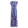 thumbnail image 2 of Cuello De Sin Mangas De Las Mujeres Cintura Elástica Floral Boho Vestidos Largos De Playa 3XL Macarena vestido maxi, 2 of 8