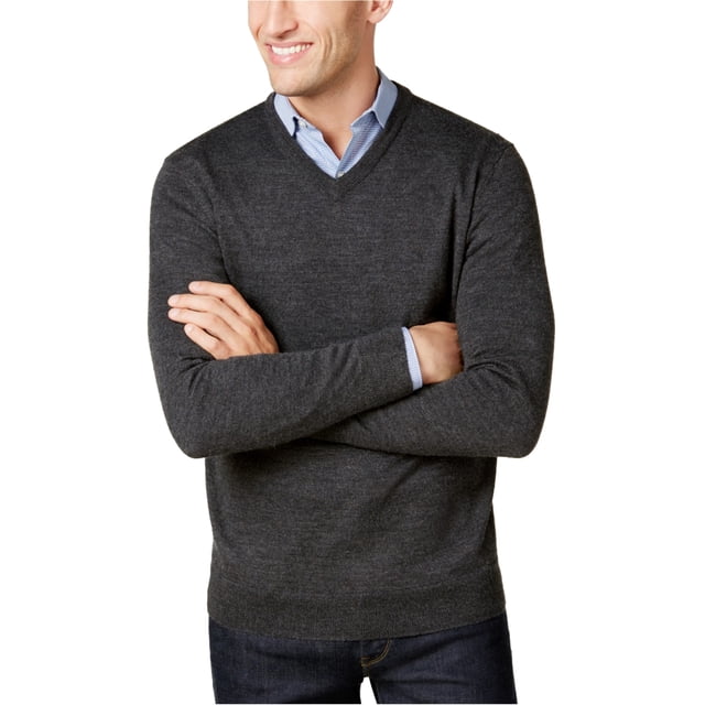 Club Room Mens Merino Knit Sweater, Grey, XXX-Large
