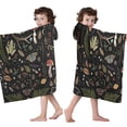 thumbnail image 4 of Colorful Mushroom Sketch Light Pattern Hooded Bath Towel，50"x30" for Ages 3 To 12 Kids, Quick Dry Lightweight Soft Microfiber Hood Beach Towel Cover Up for Kids, 4 of 7
