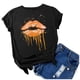 thumbnail image 4 of Fiudx Ofertas Del Día Blusa de Manga Corta con Cuello Redondo y Estampado a La Moda para Mujer, 4 of 5