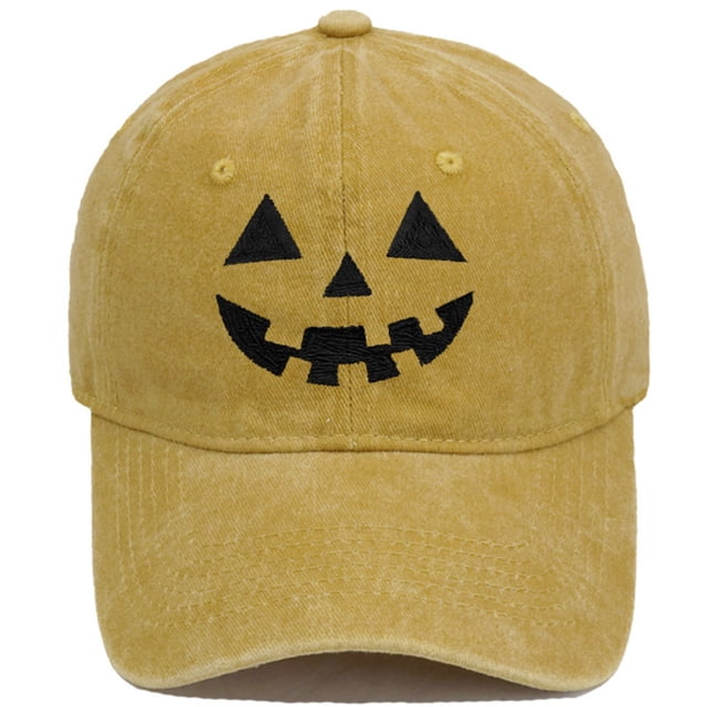 Casquette de Baseball Imprimé Citrouille Kaki Style Automne Mode pour Femmes Hommes Circonférence de Tête Réglable 22.1-24.4 Pouces