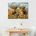 thumbnail image 2 of JEUXUS  Funny Highland Cow Wall Art, Rustic Farmhouse Sunflower Daisy Flowers Canvas Prints Country Floral Animals Poster for Bathroom Kitchen Bedroom, No Frame, 2 of 6