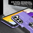 thumbnail image 6 of Military Grade Drop Impact for Samsung Galaxy S23 Rugged Case, 360 Metal Magnetic Car Rotating Ring Kickstand Holder Armor Heavy Duty Shockproof Case For Samsung Galaxy S23,Purple, 6 of 10
