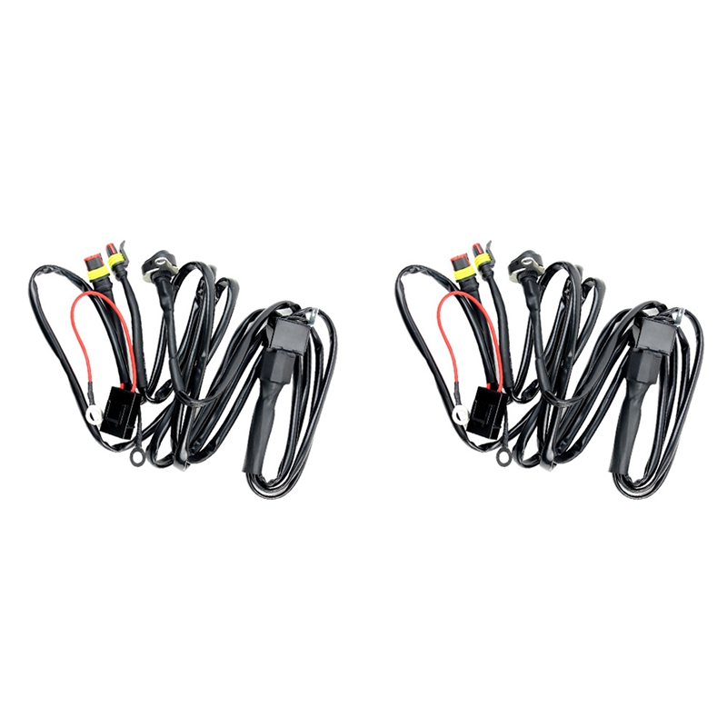 2X Motorcycles LED Fog Light Wiring Harness Wire for R1200GS / F800GS