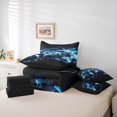 thumbnail image 6 of Manfei Race Car, 7-Piece King Bedding,Electric Spark Pattern King Bed in a Bag,Blue,Black Reversible, 6 of 7