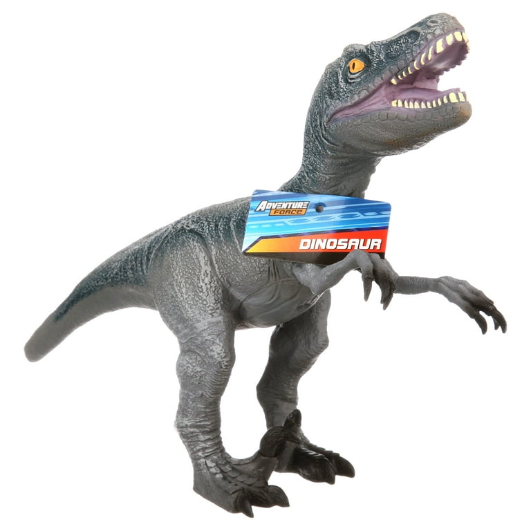 Adventure Force Large 20 inch Soft Raptor Dinosaur Action Figure, Blue,  Designed for Ages 3 and up 