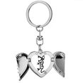 thumbnail image 1 of Llavero de Alas de Ángel en Forma de Corazón Unbranded Huesos Inscripciones Zodiaco Chino Tigre, 1 of 3