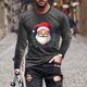 thumbnail image 1 of Blusas y camisas de manga larga con cuello redondo para hombre, blusa de poliéster con estampado navideño de otoño y manga larga para hombre., 1 of 5