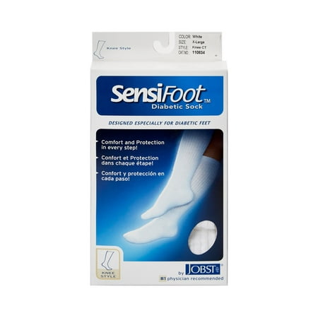 JOBST Sensifoot Diabetic Compression Socks Knee High White X-Large 1 Ct