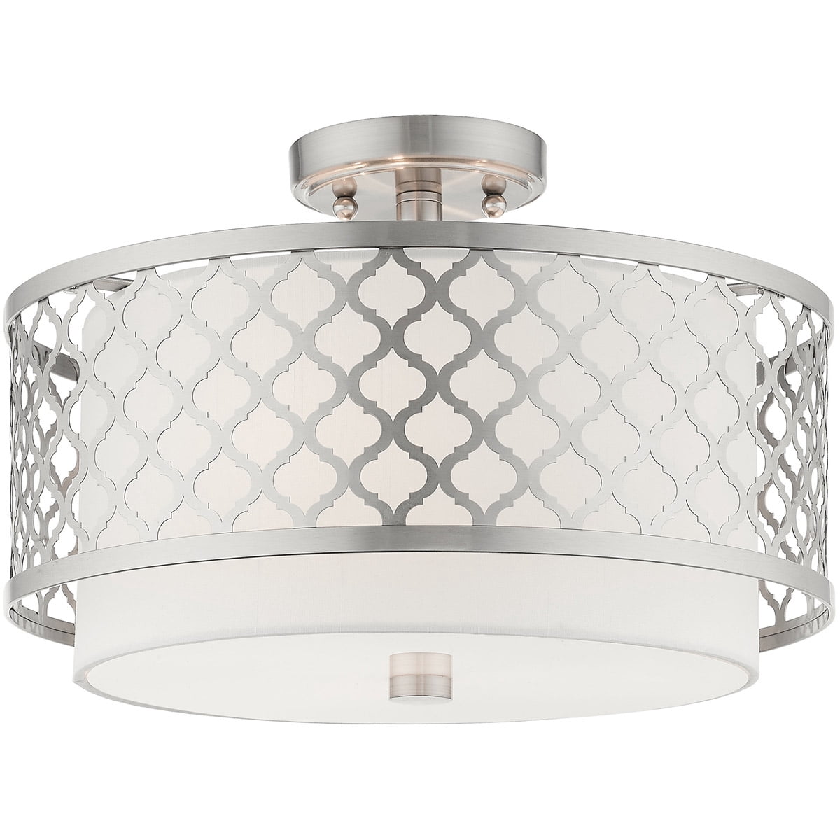 3 Light Brushed Nickel Ceiling Light fixture with Steel base material