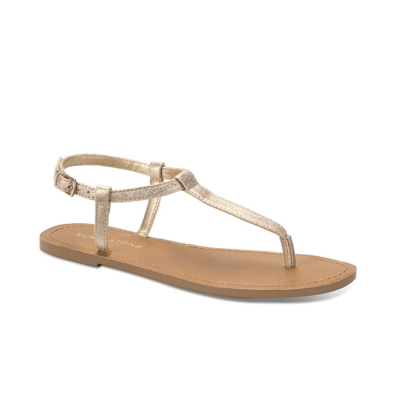 Sun Stone Krisleyy Flat Sandals Platino Smooth 5M