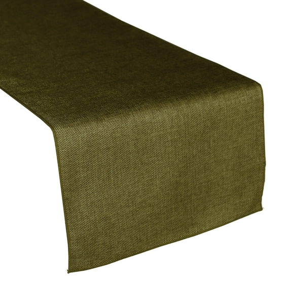Faux Burlap Table Runner Solid Olive