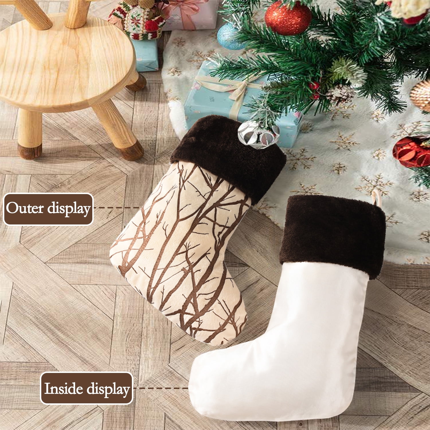 19-Inch Christmas Stockings - Soft Plush Holiday Decor | Xmas Gift Treat Bag for Family