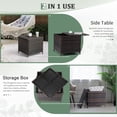 thumbnail image 6 of SUREGO Outdoor Storage Side Table, 27 Gallon PE Wicker Patio End Table with Lid for Furniture Covers, Gardening Tools, Toys, Brown Rattan, 6 of 9