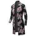 thumbnail image 1 of FashionOutfit Women's Casual Solid and Print Long Length Knit Cardigan, 1 of 1