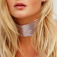 thumbnail image 4 of SIEYIO Wide Crystal Choker Rhinestone Choker Necklaces Wide Rhinestone Neck Chain Rhinestone Collar Chain Necklace For Women, 4 of 15